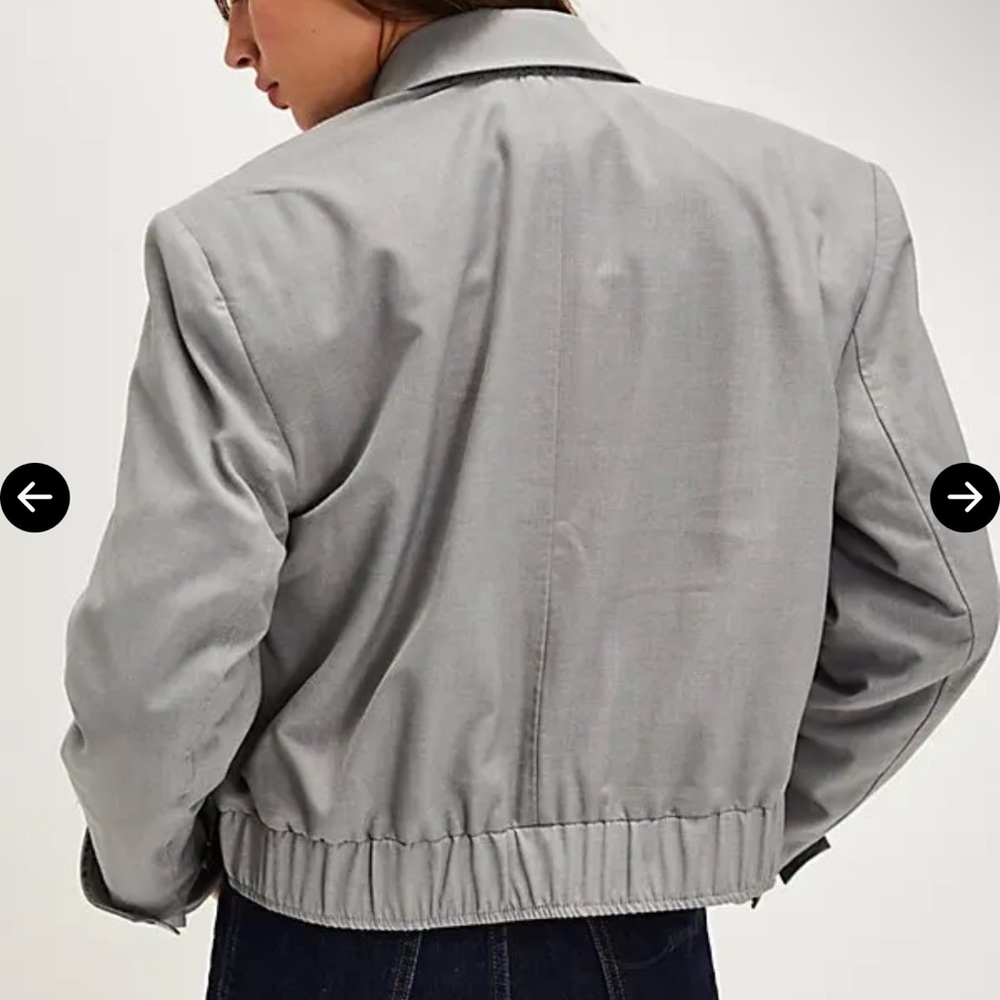 NWOT FREE PEOPLE Agnes Solid Jacket - Heather Grey - Picture 6 of 10